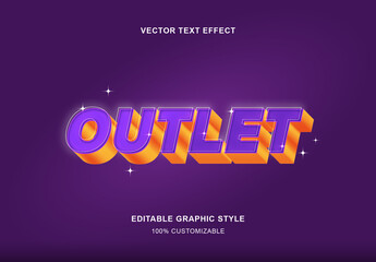 Purple And Orange 3D Bold Font Shiny Gradient Text Effect.