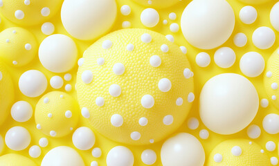 Vibrant Yellow Background with Varied Circular Shapes and Bumps Creating a Playful and Textured Visual Experience Ideal for Creative Projects