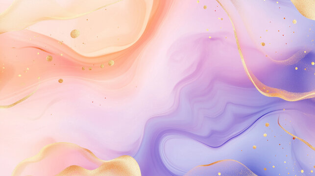 Abstract Happy Women&acirc;s Day greeting with elegant swirls and floral motifs. A gentle blend of pinks, purples, and golds, creating a soft yet powerful visual tribute to women on thei