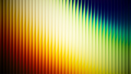 Futuristic ribbed texture with fractal glass effect and smooth fluted vertical lines of rainbow neon gradient. Bold and dynamic design blending bright colors and geometry visuals. Vector illustration