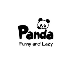 Panda bear silhouette Logo design vector template. Funny Lazy Logo Panda animal Logotype concept icon.