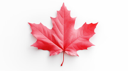 Canadian Red Sugar Maple Leaf on White Background ~ Created using Generative AI