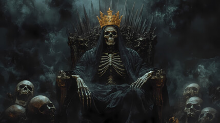 Fototapeta premium skeletal golden crown figure