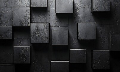 Crisp Monochrome 3D Isometric Cubes with Depth Illusion
