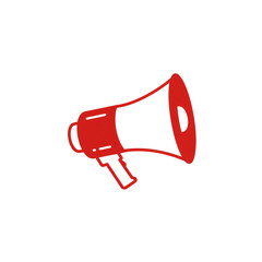 red megaphone icon PNG, cutout,  loudspeaker, announcement, public speaking, sound