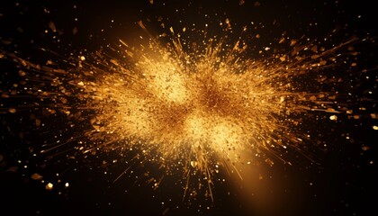 explosion of golden powder