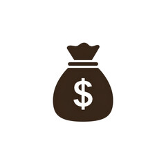 money bag icon isolated on transparent background, PNG, financial symbol, currency, cash bag, dollar sign, business, economy, investment