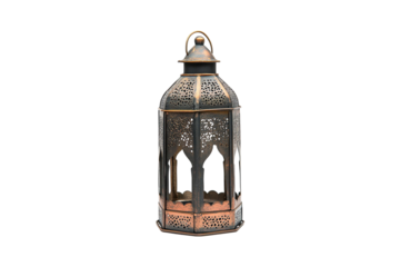 Ornate Metal Lantern Intricate Design Ramadan Decor Festive Lighting
