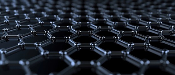 Naklejka premium Microscopic View of Graphene: A Hexagonal Lattice of Carbon Atoms