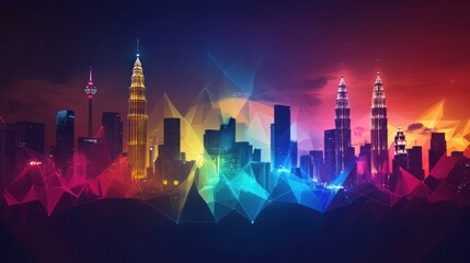 Vibrant Kuala Lumpur Skyline at Night: A City of Lights and Innovation
