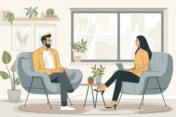 Young Couple Discussing Rent and Mortgage Options in Modern Apartment