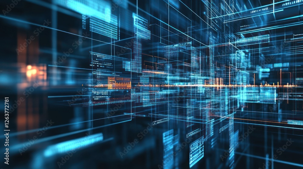 Poster digital matrix: an abstract representation of data flow and connectivity