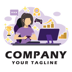 Video Games logo vector illustration editable 