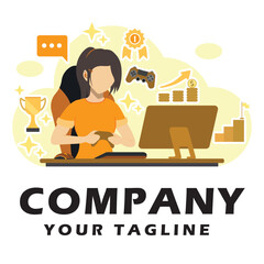 Video Games logo vector illustration editable 