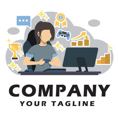 Video Games logo vector illustration editable 