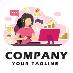 Video Games logo vector illustration editable 