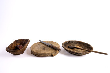 Rustic wood dinnerware