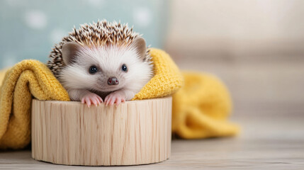 Cutie Pie, A cute baby hedgehog curled up in a tiny ball, perfect for nature and animal-themed...