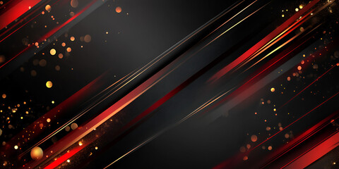 Obraz premium Deep Black and Crimson Background with Gold Accents for Luxury Design