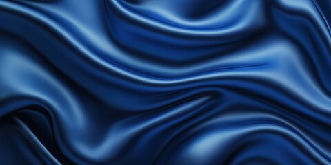 Obraz premium Royal blue satin exudes elegance with its deep hue and lustrous sheen, contrasting in shades for a richly textured appearance