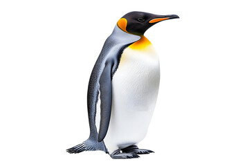 Naklejka premium Majestic Penguin Stands, Feathered Wings, Transparent Background, Wildlife Image
