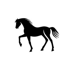 black flat style horse silhouette vector