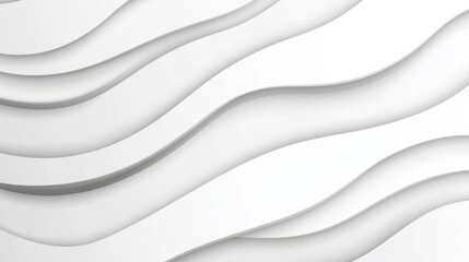 Obraz premium Sleek, abstract white and gray curved lines create an elegant background for modern design purposes.