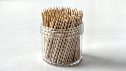 toothpicks in a glass jar