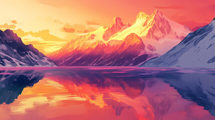 breathtaking snowcapped alps