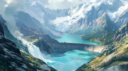 aerial pristine emerald lake