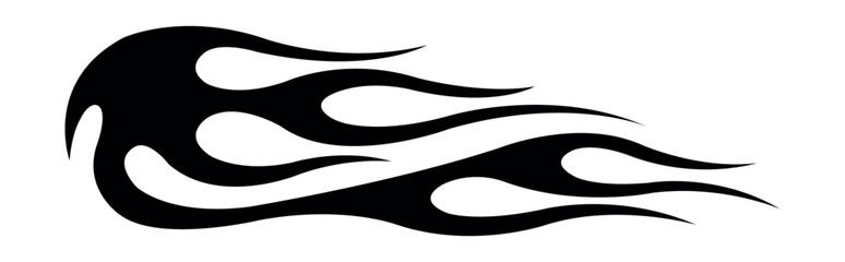 Abstract tribal fire flame tattoo stencil, racing car vinyl sticker and airbrush stencil vector art eps 10 file.