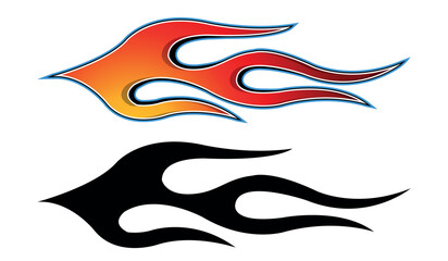 Sports car Speed fire flame decal vinyl sticker. Racing car tribal fire flames vector eps graphic. Side vehicle decoration for car, auto, truck, boat, suv, motorcycle.