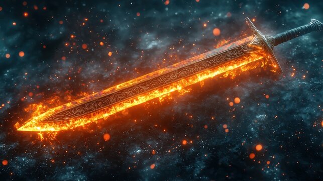 Legendary Ancient Sword Radiating Mystical Energy
