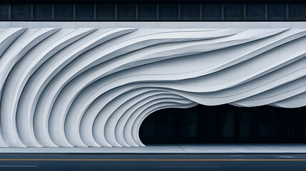 Obraz premium City building wave facade entrance