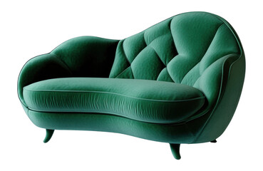 PNG Modern two-seater sofa with velvet upholstery in emerald green furniture comfortable upholstered.