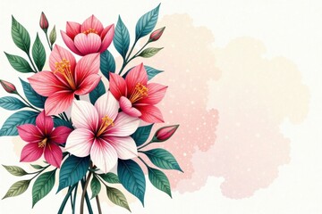 Fototapeta premium Beautiful hand drawn flower bouquet, bouquet, hand drawn, illustration