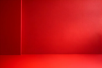 Obraz premium Vibrant red interior space with smooth walls and floor, ideal for minimalist design showcases