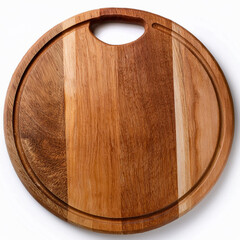 tabla plato de madera para cocinar, cortar comida, fondo blanco © Daniel Sawyer