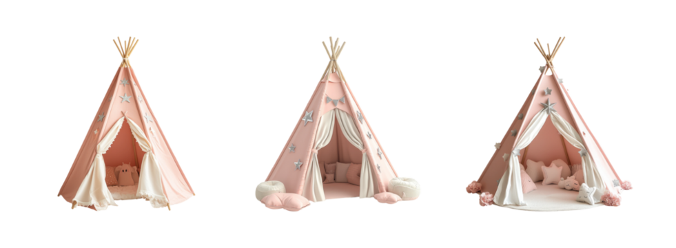 Cozy Pink Teepee Tent for Childrens Playtime
