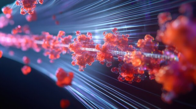 An illustrative closeup of a secure transmission channel represented by animated data packets traveling along a shielded pathway emphasizing encryption protocols that protect voter