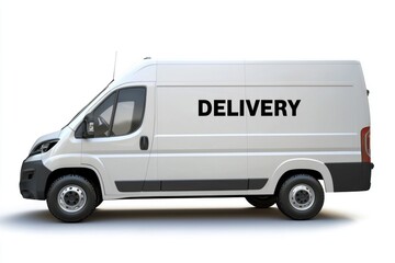 Fototapeta premium Delivery Van mockup with the word 