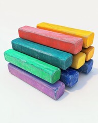 Artificial Intelligence Generated Colorful Chalk Set for Creative Education and Design Concepts