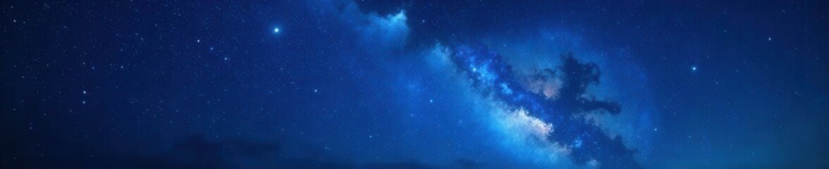 Fototapeta premium Celestial night sky with numerous stars and galaxies in a deep blue hue , stars, universe, darkness