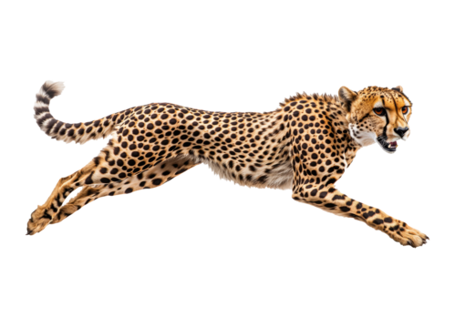 Cheetah in Motion on Transparent Background
