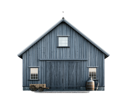 Rustic Barn on Transparent Background