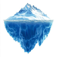 Obraz premium Digital Rendering of Iceberg: Above and Below Waterline