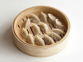 Steamed Dumplings in a Bamboo Steamer