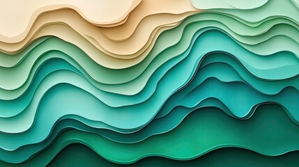 Obraz premium Abstract layered waves of color background, design, artistic