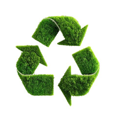 A green recycling symbol on a white or transparent background, Earth Day, Happy Earth Day.
