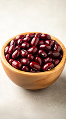 Kidney Beans in Wooden Bowl